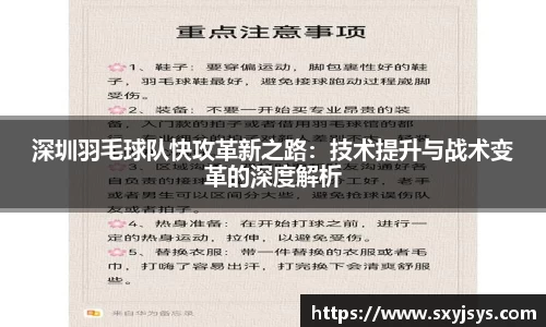 深圳羽毛球队快攻革新之路：技术提升与战术变革的深度解析